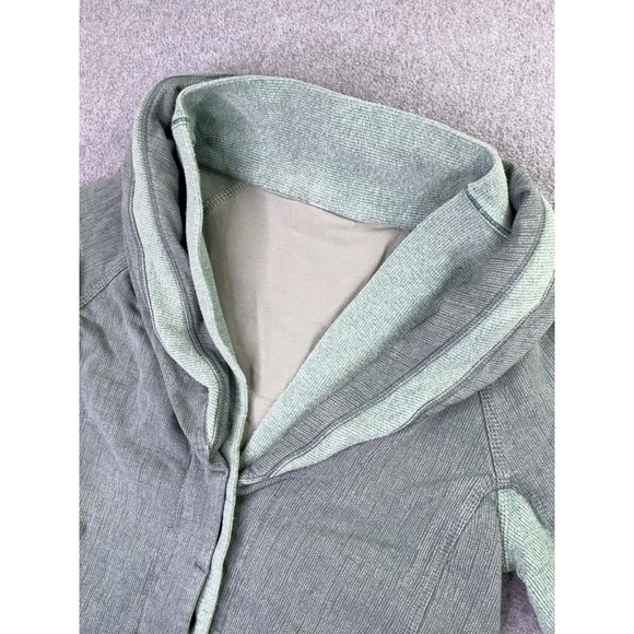 Lululemon Wear With All Jacket Women's 4 Ribbed Sage Green Button Front Funnel - Picture 2 of 10